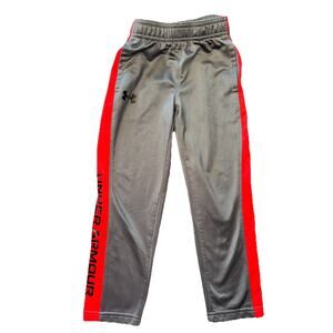 Under Armour Gray With Red Stripe Youth‎ Boy's Sz 5 Small Athletic Pants